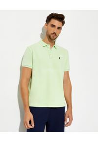 Ralph Lauren - RALPH LAUREN - Zielona koszulka polo. Typ kołnierza: polo. Kolor: zielony. Materiał: bawełna, prążkowany. Wzór: haft. Styl: klasyczny #1