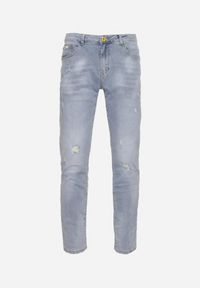 Born2be - Niebieskie Jeansy Skinny z Przetarciami i Wsuwanymi Kieszeniami Faroria. Okazja: na co dzień. Kolor: niebieski. Styl: casual #6