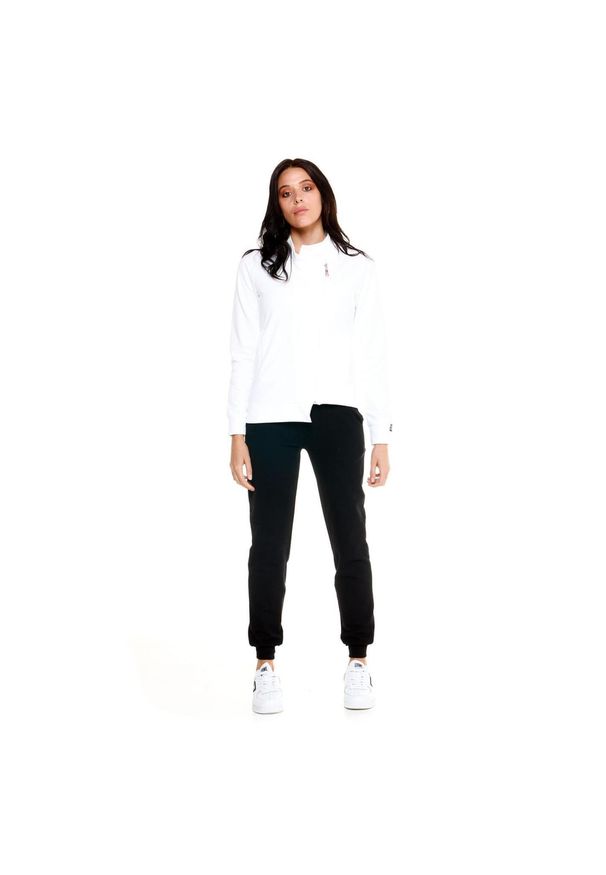 LEONE 1947 APPAREL - Damski dres Leone z ukośnym zamkiem Blackout. Kolor: czarny, biały, wielokolorowy. Materiał: dresówka. Sport: fitness
