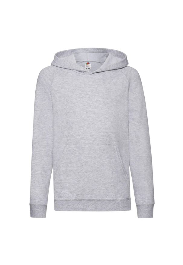FRUIT OF THE LOOM - Lekka Bluza Z Kapturem Dla Dzieci. Typ kołnierza: kaptur. Kolor: szary