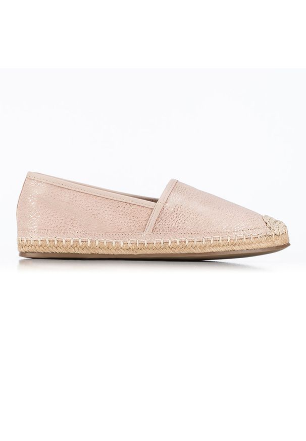 Wittchen - Damskie espadryle z połyskliwego nubuku. Zapięcie: bez zapięcia. Kolor: różowy. Materiał: nubuk, skóra. Styl: wakacyjny