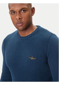 Aeronautica Militare Sweter 252MA1571UL00409 Niebieski Slim Fit. Kolor: niebieski. Materiał: bawełna #3