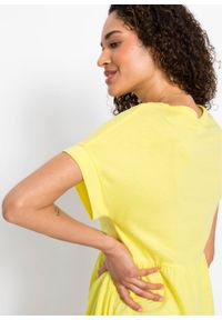Sukienka shirtowa z kieszeniami bonprix jasna limonka. Kolor: żółty. Długość: mini #3