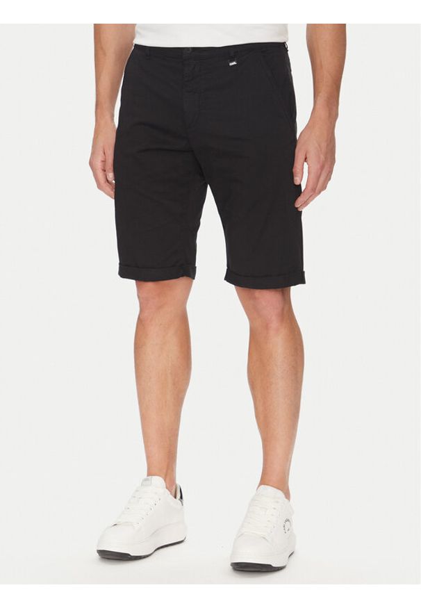 Karl Lagerfeld - KARL LAGERFELD Szorty materiałowe 265812 552829 Czarny Regular Fit. Kolor: czarny. Materiał: bawełna