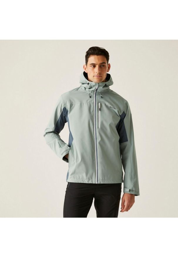 Regatta - Kurtka turystyczna przeciwdeszczowa męska Birchdale wodoodporna. Kolor: szary. Materiał: tkanina, poliester. Sport: turystyka piesza