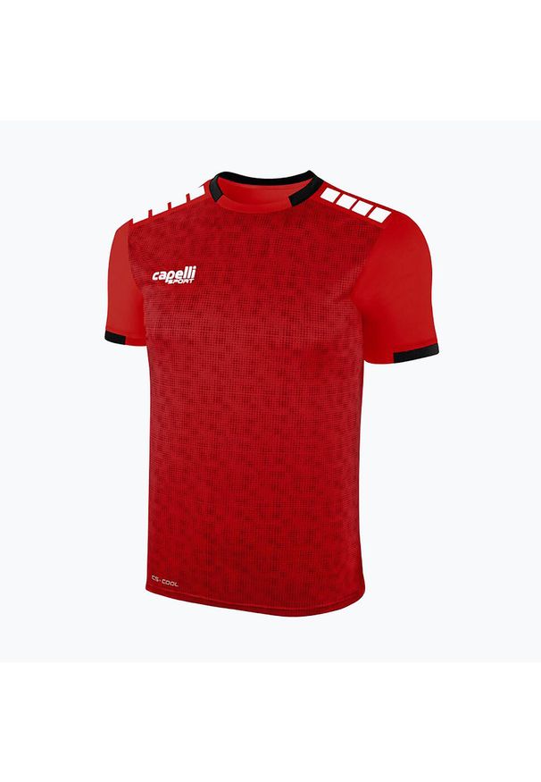 CAPELLI SPORT - Koszulka piłkarska dziecięca Capelli Cs III Block Youth. Kolor: czerwony. Sport: piłka nożna
