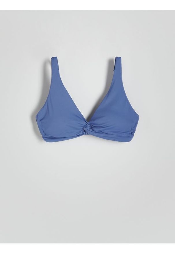 Reserved - Góra od bikini - niebieski. Kolor: niebieski. Materiał: materiał. Wzór: gładki