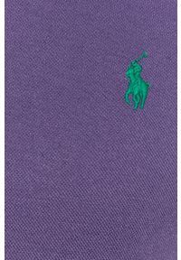 Polo Ralph Lauren Polo męski kolor fioletowy gładki. Typ kołnierza: polo. Kolor: fioletowy. Materiał: dzianina. Długość: krótkie. Wzór: gładki #6