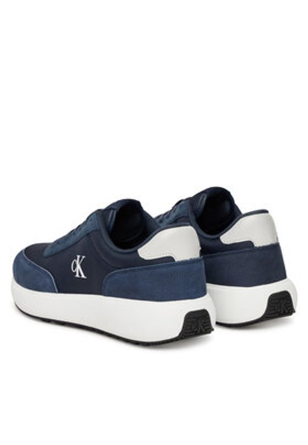 Calvin Klein Jeans Sneakersy Athleisure Runner Laceup Ny-Su YM0YM01370 Granatowy. Kolor: niebieski. Materiał: skóra, zamsz