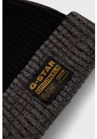 G-Star RAW - G-Star Raw czapka dwustronna bawełniana kolor czarny z grubej dzianiny bawełniana. Kolor: czarny. Materiał: dzianina, bawełna