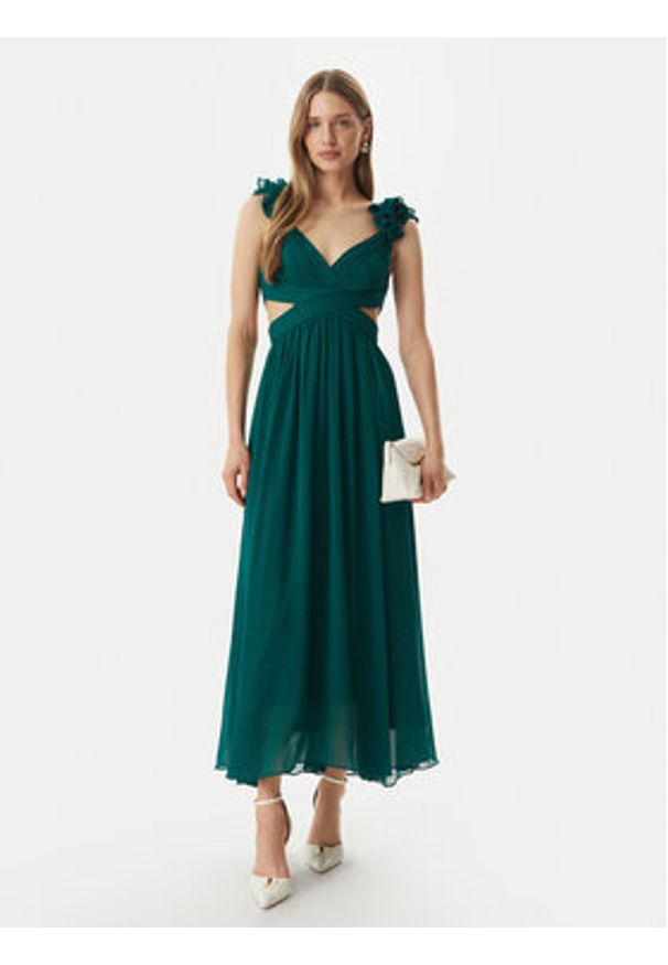 Morgan Sukienka wieczorowa 251-RISSAL Zielony Regular Fit. Kolor: zielony. Materiał: syntetyk. Styl: wizytowy