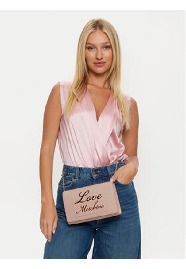 Love Moschino - LOVE MOSCHINO Torebka JC4121PP1ILM0601 Różowy. Kolor: różowy. Materiał: skórzane