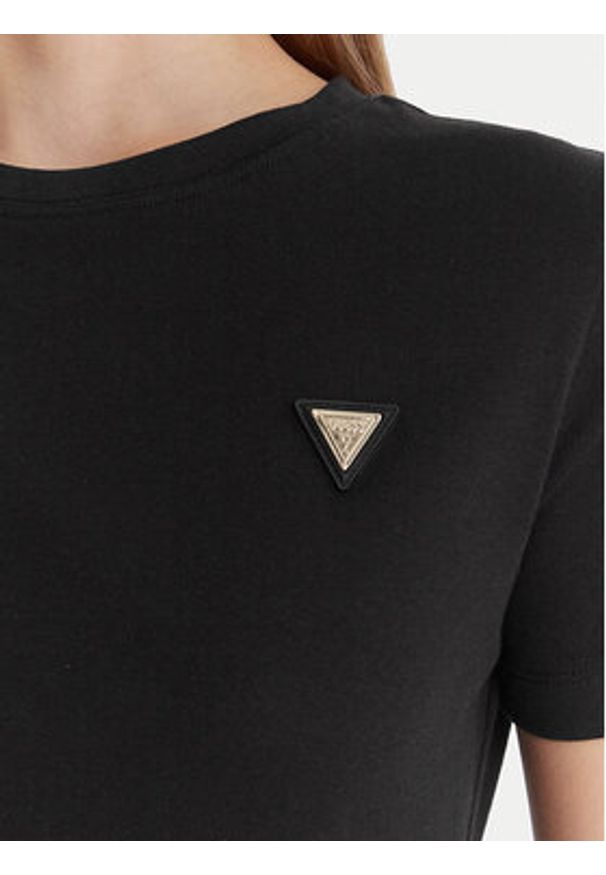 Guess T-Shirt V6RI17 KD741 Czarny Regular Fit. Kolor: czarny. Materiał: bawełna