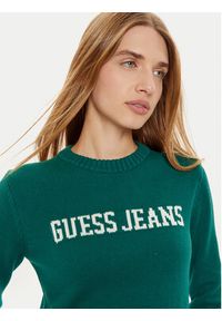 Guess Jeans Sweter W4BR10 Z3HM1 Zielony Regular Fit. Kolor: zielony. Materiał: bawełna #4