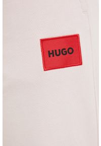 Hugo Spodnie 50455983 damskie kolor różowy gładkie. Kolor: różowy. Materiał: dzianina. Wzór: gładki #3