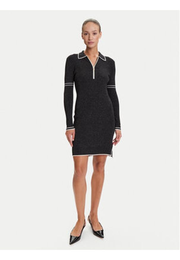Liu Jo Sport Sukienka dzianinowa TF5028 MS49I Czarny Regular Fit. Kolor: czarny. Materiał: syntetyk. Typ sukienki: sportowe. Styl: sportowy
