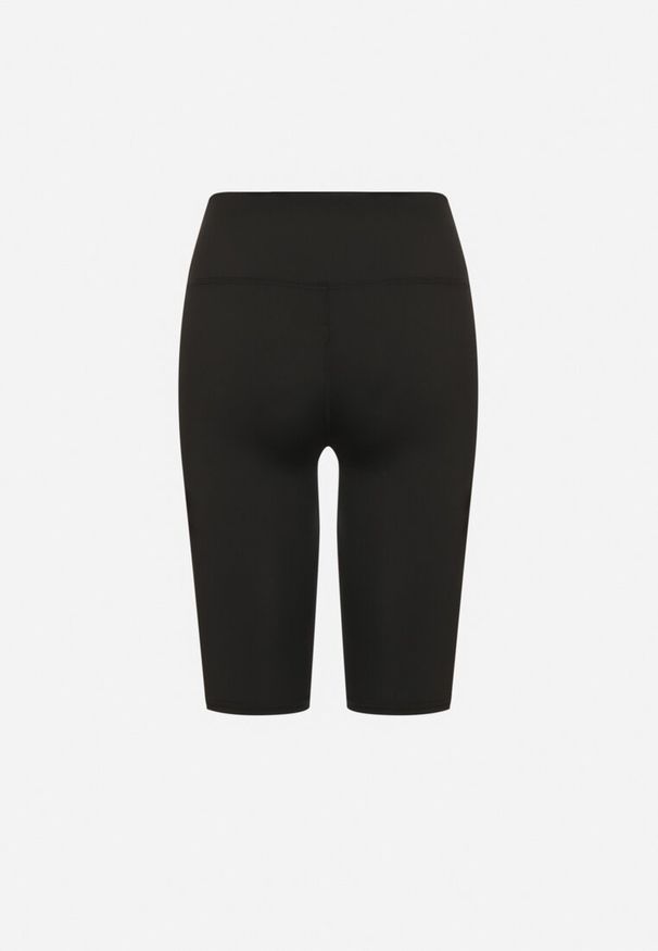 Born2be - Czarne Szorty Kolarki z Elastyczną Gumką w Talii Evisoria. Okazja: na co dzień. Kolor: czarny. Styl: casual, elegancki
