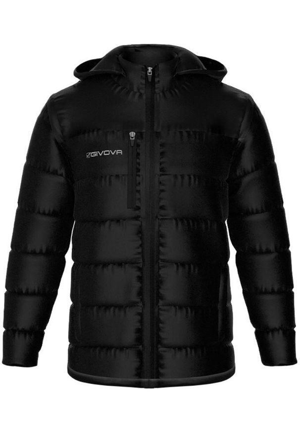 Unisex Zimowa Kurtka Givova Prime Czarna - Komfort i Odporność na Wodę. Kolor: czarny. Materiał: poliester, nylon. Sezon: zima. Sport: turystyka piesza