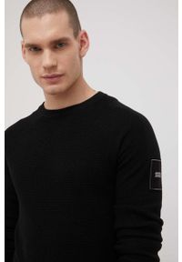 Jack & Jones sweter męski kolor czarny. Okazja: na co dzień. Kolor: czarny. Długość rękawa: raglanowy rękaw. Styl: casual