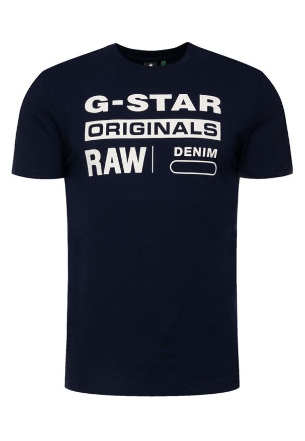 G-Star RAW - G-Star Raw T-Shirt D14143-336-6067 Granatowy Regular Fit. Kolor: niebieski. Materiał: bawełna