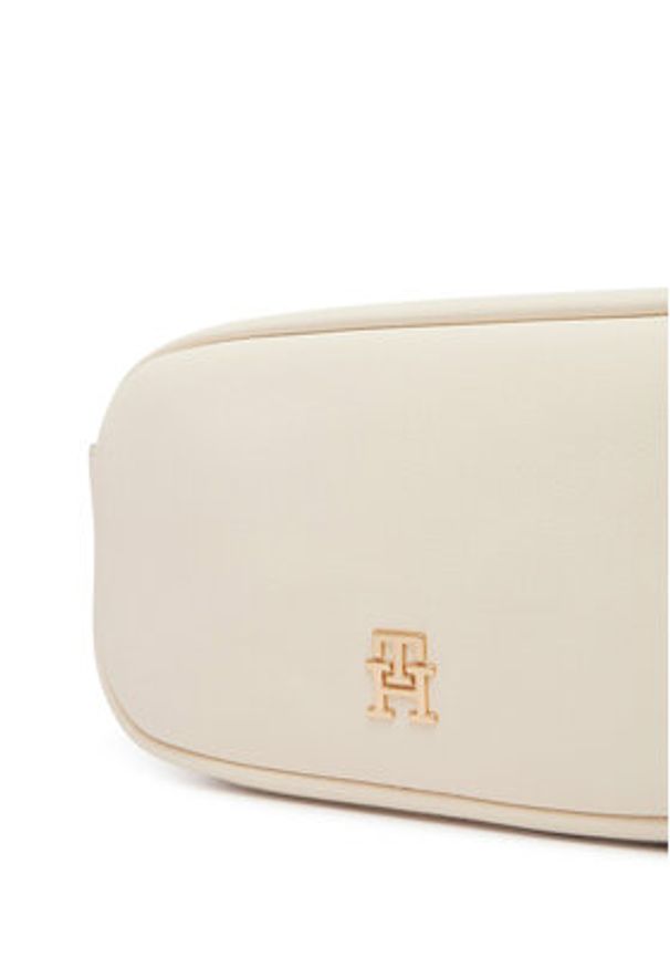 TOMMY HILFIGER - Tommy Hilfiger Torebka Th Logotape Camera Bag AW0AW18741 Biały. Kolor: biały. Materiał: skórzane