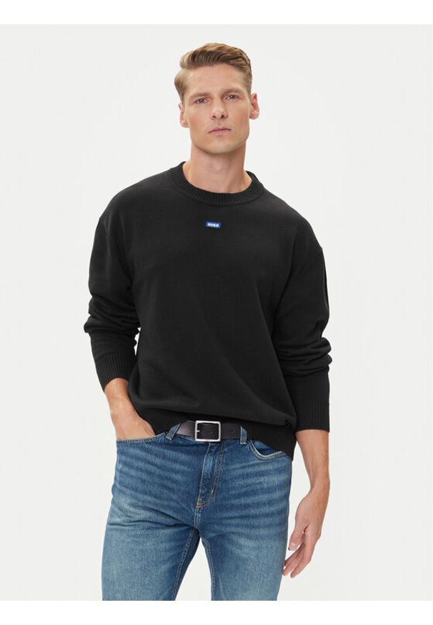 Hugo - HUGO Sweter San Casey-CP 50543784 Czarny Relaxed Fit. Kolor: czarny. Materiał: bawełna, syntetyk
