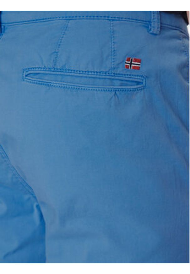 Napapijri Chinosy M-Puyo NP0A4H98 Niebieski Slim Fit. Kolor: niebieski. Materiał: bawełna