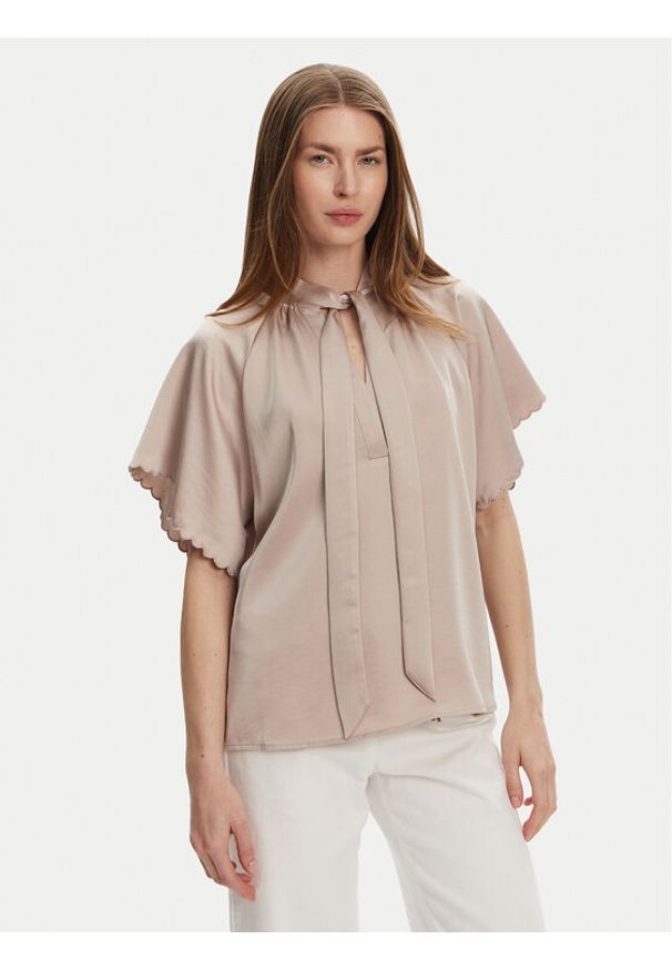 Bruuns Bazaar Bluzka Beckia Wendi BBW4439 Beżowy Regular Fit. Kolor: beżowy. Materiał: syntetyk