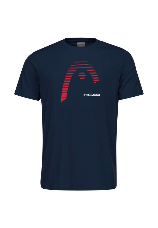 Head - T-Shirt męski CLUB CARL. Kolor: niebieski. Materiał: jersey, bawełna, materiał, poliester. Sport: tenis