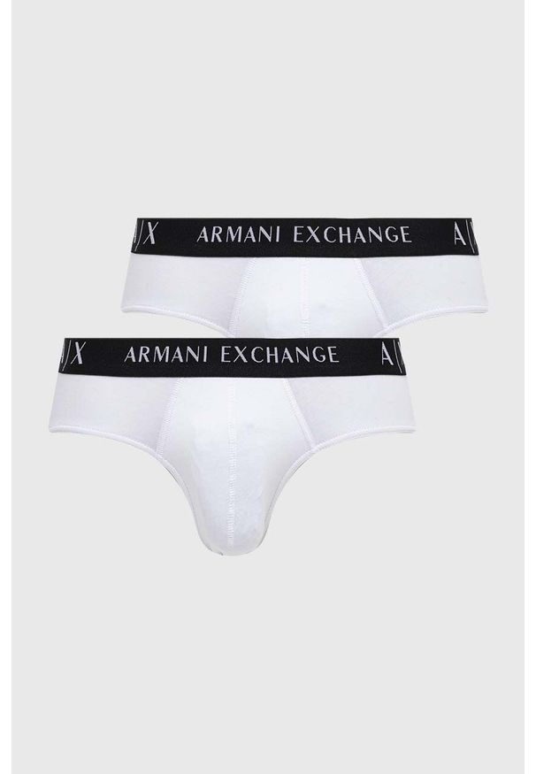 Armani Exchange slipy 2-pack męskie kolor biały. Kolor: biały