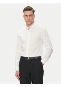 Calvin Klein Koszula Essential LV019EU030 Biały Slim Fit. Kolor: biały. Materiał: bawełna