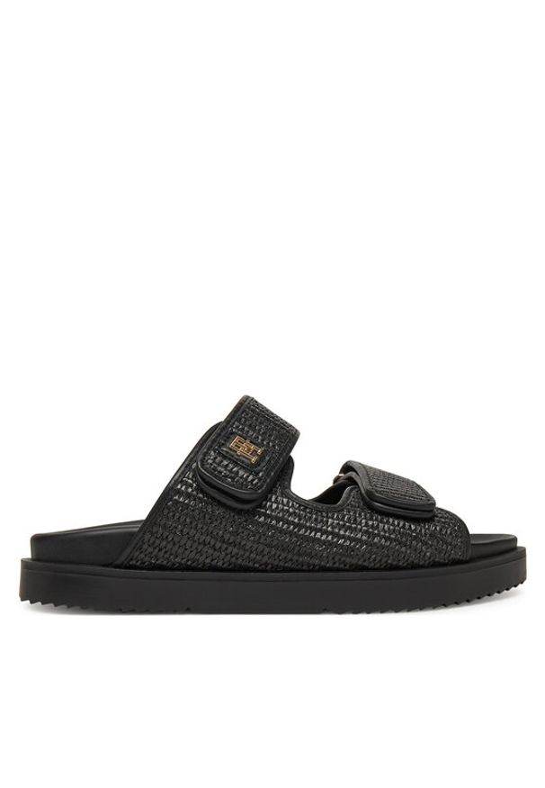 TOMMY HILFIGER - Tommy Hilfiger Klapki DOUBLE STRAP RAFFIA FW0FW08940 Czarny. Kolor: czarny