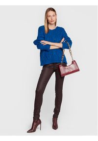 TwinSet - TWINSET Sweter 222TT334 Granatowy Relaxed Fit. Kolor: niebieski. Materiał: syntetyk #4