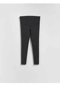 Reserved - Legginsy z wysokim pasem - czarny. Kolor: czarny. Materiał: dzianina #1
