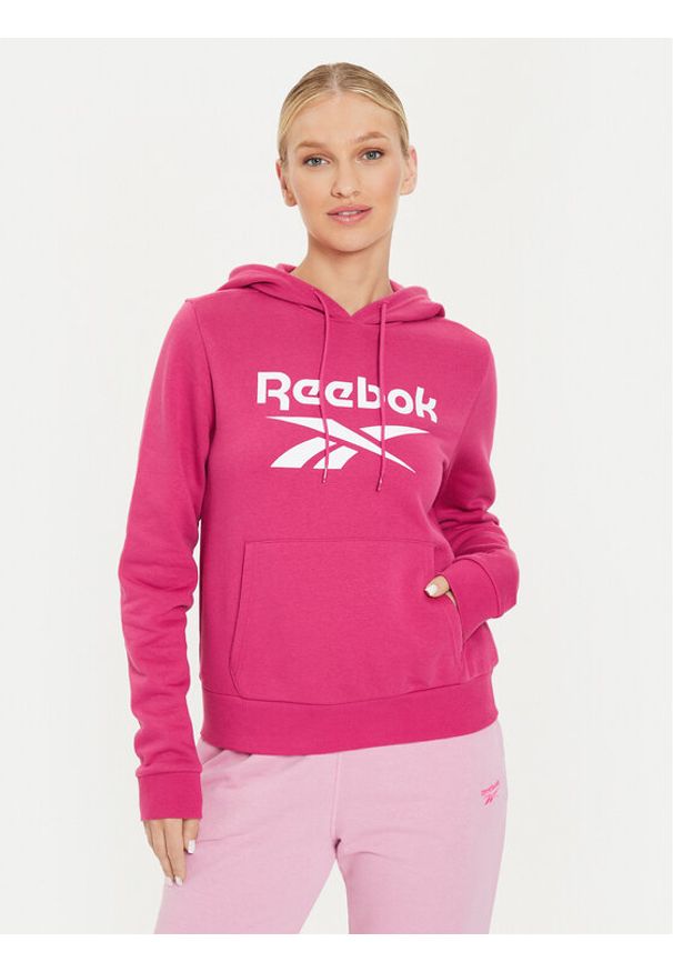 Reebok Bluza Fleece Hoodie Różowy Regular Fit. Kolor: różowy. Materiał: bawełna, syntetyk