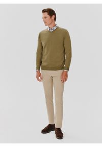 Pako Lorente - PAKO LORENTE – Zielony męski sweter w serek. Typ kołnierza: dekolt w serek. Kolor: zielony. Materiał: bawełna. Sezon: jesień #8