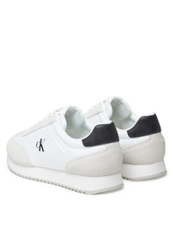 Calvin Klein Jeans Sneakersy Retro Runner Lace Up Ny-Su YM0YM01325 Biały. Kolor: biały. Materiał: skóra