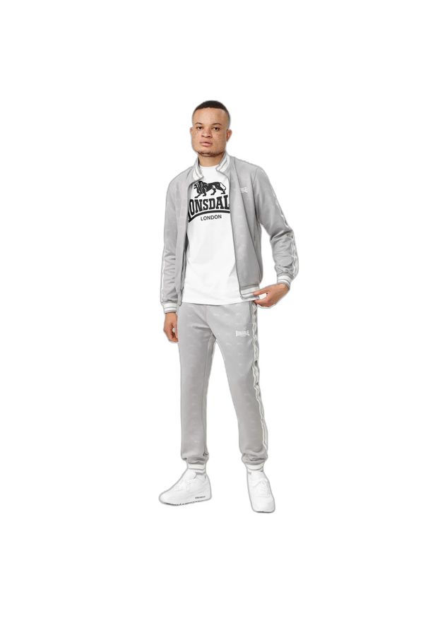 Dres Lonsdale Ashwell. Kolor: szary, biały, wielokolorowy. Materiał: dresówka. Sport: fitness