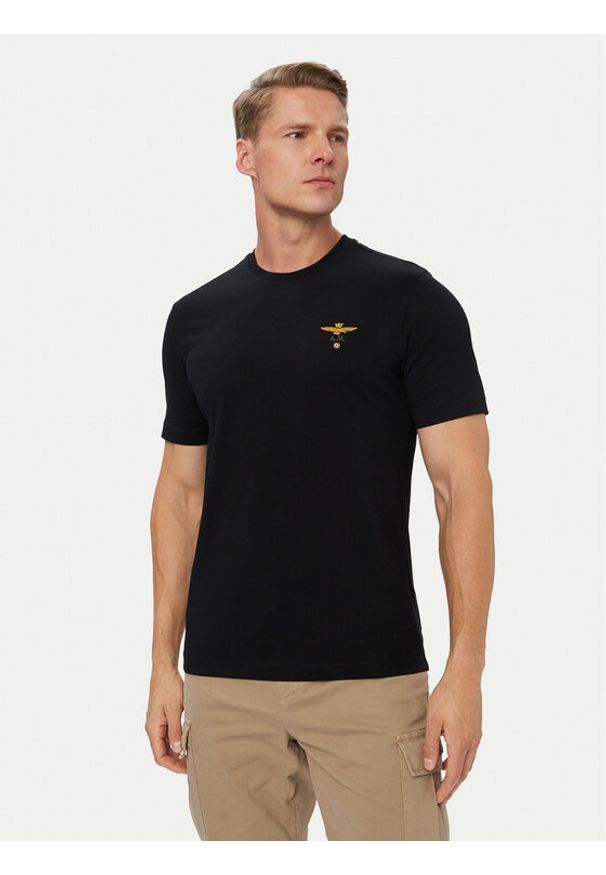 Aeronautica Militare T-Shirt 262TS1580UJ00372 Czarny Regular Fit. Kolor: czarny. Materiał: bawełna