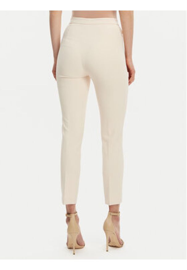 Elisabetta Franchi Spodnie materiałowe PA-077-51E2-V320 Écru Regular Fit. Materiał: syntetyk