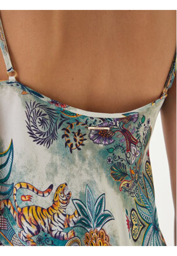 Just Cavalli Bluzka 80PAM201 NS837 Błękitny Relaxed Fit. Kolor: niebieski. Materiał: wiskoza