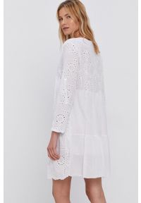 Haily's Sukienka kolor biały mini rozkloszowana. Kolor: biały. Materiał: tkanina, koronka. Długość rękawa: długi rękaw. Wzór: gładki. Typ sukienki: rozkloszowane. Długość: mini #3
