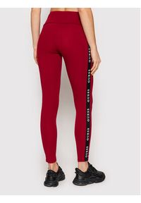 Guess Legginsy V2RB11 KABR0 Bordowy Slim Fit. Kolor: czerwony. Materiał: bawełna #2