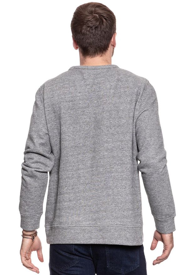 Mustang - MUSTANG BLUZA TAPE SWEATSHIRT MID GREY MELANGE 1006024 4140. Wzór: melanż, napisy