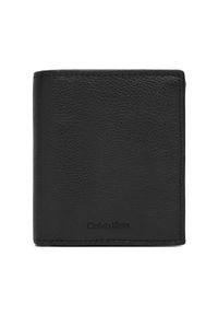 Calvin Klein Duży Portfel Męski Micropebble Comp Trifold W Coin LV04D1034G Czarny. Kolor: czarny. Materiał: skóra