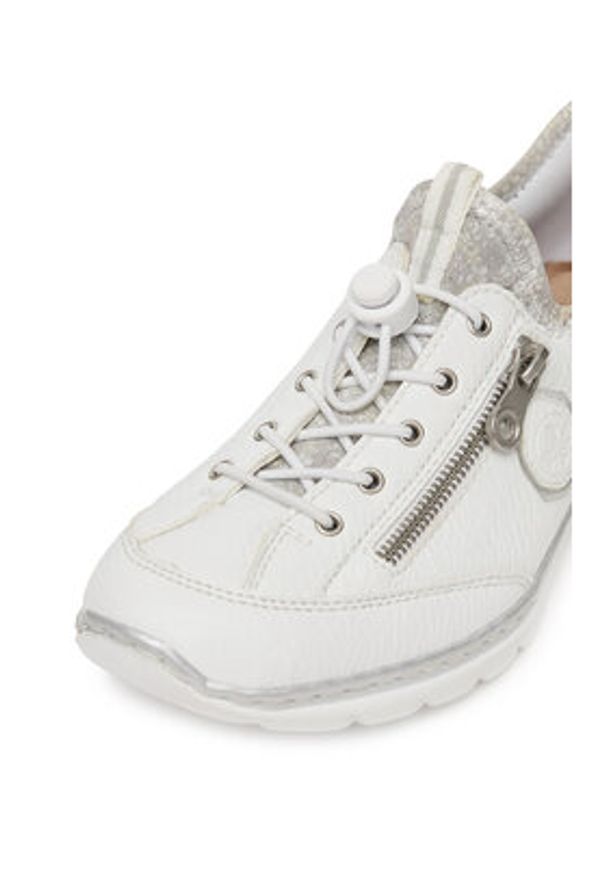 Rieker Półbuty L32F1-80 Biały. Kolor: biały. Materiał: skóra