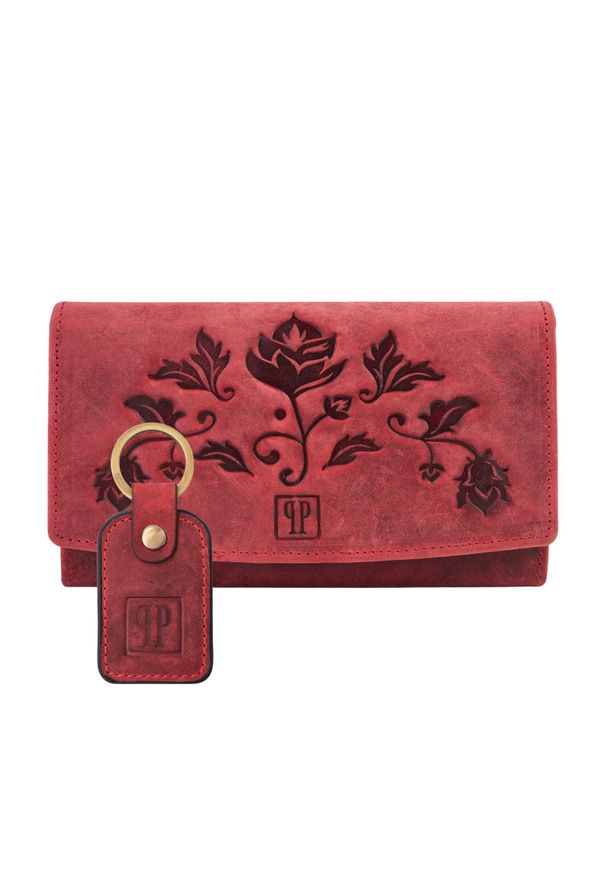 Zestaw prezentowy PAOLO PERUZZI ZUP-104-RD czerwony. Kolor: czerwony. Materiał: skóra