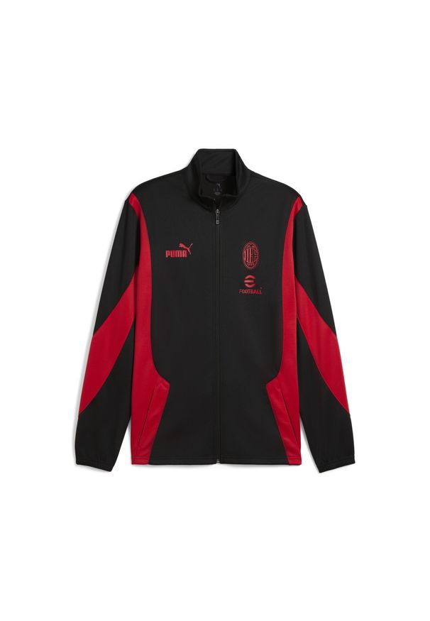 Puma - Kurtka z dresu Milan AC For All Time 2024/25. Kolor: czerwony, wielokolorowy, czarny. Materiał: dresówka. Styl: sportowy