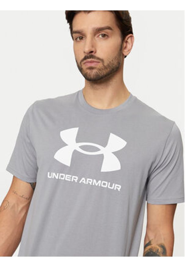 Under Armour T-Shirt Ua Sportstyle Logo Update Ss 1382911 Szary Loose Fit. Kolor: szary. Materiał: syntetyk, bawełna