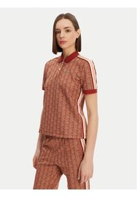 Lacoste Polo DF3364 Brązowy Slim Fit. Typ kołnierza: polo. Kolor: brązowy. Materiał: bawełna, syntetyk